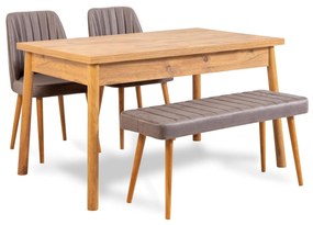 Set mobilier sufragerie Bimuvo 4 (pin atlantic + gri) (pentru 4 persoane). 1095042