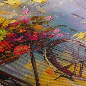 Tablou - Roată cu flori (120x50 cm)