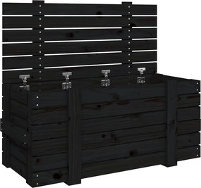 vidaXL Cutie de depozitare, negru, 91x40,5x42 cm, lemn masiv de pin