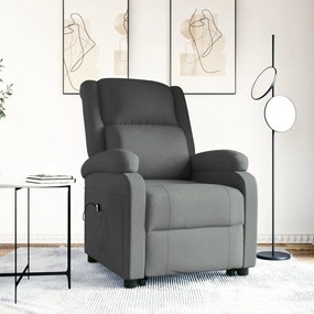 3110873 vidaXL Fotoliu cu ridicare, gri închis, textil