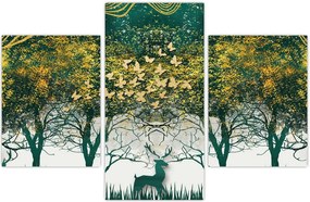 Tablou - Căprioare în pădurea verde (90x60 cm)