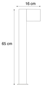 Lampă de exterior din aluminiu cu imprimeu de lemn cu țăruș de sol și presetupe 65cm IP44 - Baleno