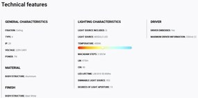 Spot LED incastrabil TULIPA White recessed downlight 7W 15° 4000K CRI90 casambi