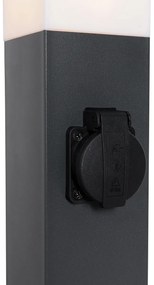 Lampă de exterior gri închis 45 cm cu priză IP44 - Malios