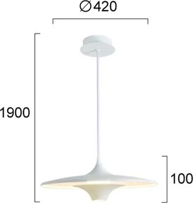 Lustră LED pe cablu RENE LED/19W/230V CRI 90 alb