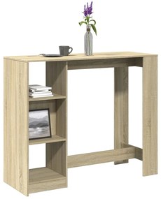vidaXL Masă bar cu raft stejar Sonoma, 124x46x103,5 cm, lemn prelucrat