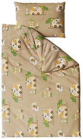 Lenjerie de pat din bumbac pentru patut SAFARI TOURS maro
