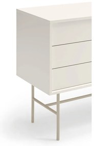 Comodă joasă cu ușă glisantă bej-crem 140x91 cm Nube – Teulat