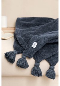 Cuvertură gri antracit din micropluș pentru pat dublu 200x220 cm Puffy – Mijolnir