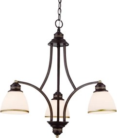 Lustră suspendată pe cablu CLAIR 3xE27/60W/230V, diam. 58 cm, finisaj bronz