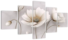 Tablou cu florile albe (125x70 cm), în 40 de alte dimensiuni noi