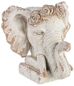 Ghiveci decorativ antichizat pentru exterior gri din magneziu, Elephant Bizzotto