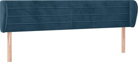 vidaXL Tăblie pat cu aripioare albastru închis 183x23x78/88 cm catifea