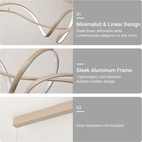 Brilagi - Lustra LED dimabilă pe cablu SIGNATURE LED/55W/230V 120x23 cm bej + telecomandă
