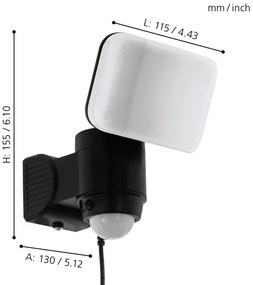 Eglo 98195 - Lampă LED solară de perete cu senzor CASABAS, 3,7 V, IP44