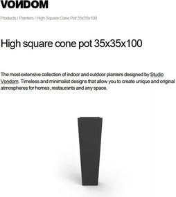 Ghiveci plante, flori design decorativ modern pentru amenajari interioare si exterioare, HIGH SQUARE CONE POT 41235R Vondom