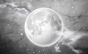 Fototapet - Luna pe beton - neagră (254x184 cm)