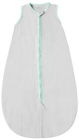 Sac de dormit de vara pentru copii din muselina dubla 3-18 luni Kidizi grey green, 0.3 tog