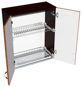 Corp superior 60 cu 2 usi cu scurgator de vase Zebra MDF frunza cedru