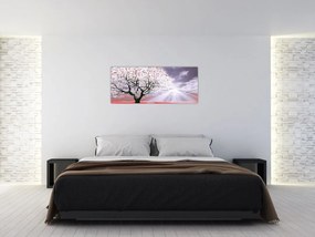 Tablou cu pomul roșu (120x50 cm)