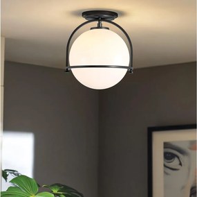 Quintiesse QN-SOMERSET-F-O-BK - Plafonieră SOMERSET, 1x E27/60W/230V, neagră