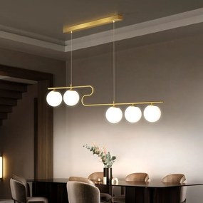 Lustra led Lor Abajur sticla 5 X G9, Gold