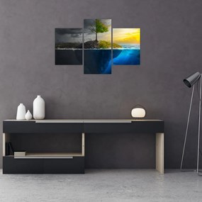 Tablou reprezentând două părți (90x60 cm)
