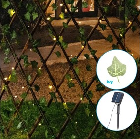 Aigostar - Decorațiune solară LED 148xLED/2x1,2m IP65 alb cald iederă