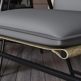 Outsunny Lot de 4 perne de scaun pentru exterior cu curele si banda reglabila, anti-decolorare UPF50+, 124x50x5cm, gri | Aosom Romania