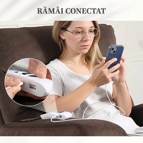 HOMCOM Fotoliu Reclinabil cu Masaj, Încălzire și Ridicare Asistată, Maro Închis | Aosom Romania