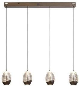 Lustra LED decorativa metal latte sticla sampanie Seeds 4Lt