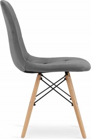 Oferta Scaun de dining din catifea gri DUMO II. calitate a doua