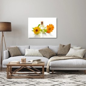 Tablou pe sticlă cu ulei de flori (70x50 cm)