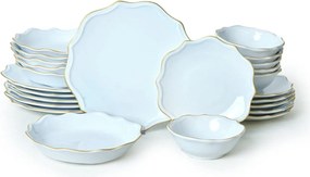 Set de cina 275KRM2222, 24 piese, alb, ceramica