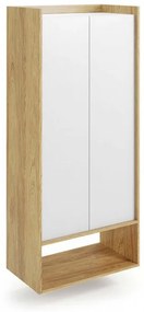 Dulap modular Mobius 2D natur/alb – H179 cm
