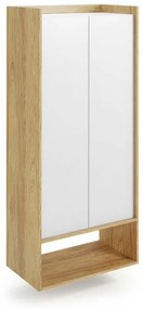 Dulap modular Mobius 2D natur/alb – H179 cm