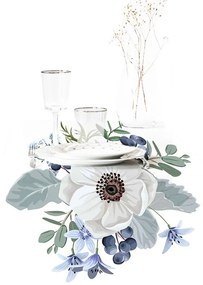 Napron de masă 40x130 cm Blue Rose – Minimalist Cushion Covers