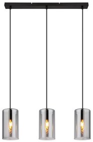 Lustra suspendata design modern Olly negru, fumuriu