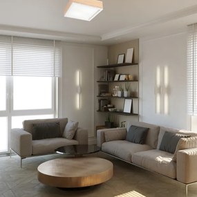 Plafonieră NATURAL SQUARE 2xE27/15W/230V 31x31 cm pin/alb