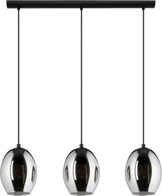 Eglo 780481 - Lustră pe cablu CADAQUES 3xE27/40W/230V negru/fumuriu