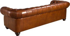 Canapea 3 locuri design italian Chesterfield piele maro
