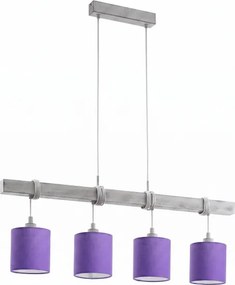Brilagi - Lustru LED suspendat pe cablu NUBILA 4xE27/60W/230V gri/violet