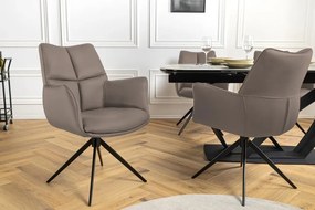 Scaun pivotant modern, Piele Naturala, Maro, PAPILLON