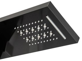 Panou de dus TRENDY'S cu hidromasaj ,inox 5 functii digital cu led , black-satin