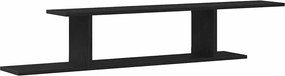 vidaXL Raft TV montat pe perete cu raft Stejar Negru 125 x 18 x 23 cm