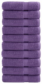 vidaXL Prosoape de mâini premium SOLUND 10buc. violet 50x100 cm 600gsm
