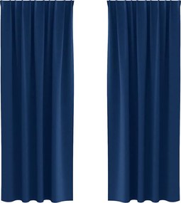 vidaXL Perdele Opaque cu Inel 2 pcs Albastru închis 225 x 140 cm