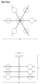 Lustră LED pe tijă LED/45W/230V Zambelis 2002