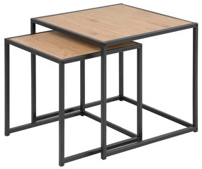 Set 2 mese de cafea SARON, stejar/negru