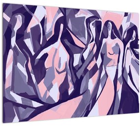 Tablou pe sticlă - Abstract, femei (70x50 cm)